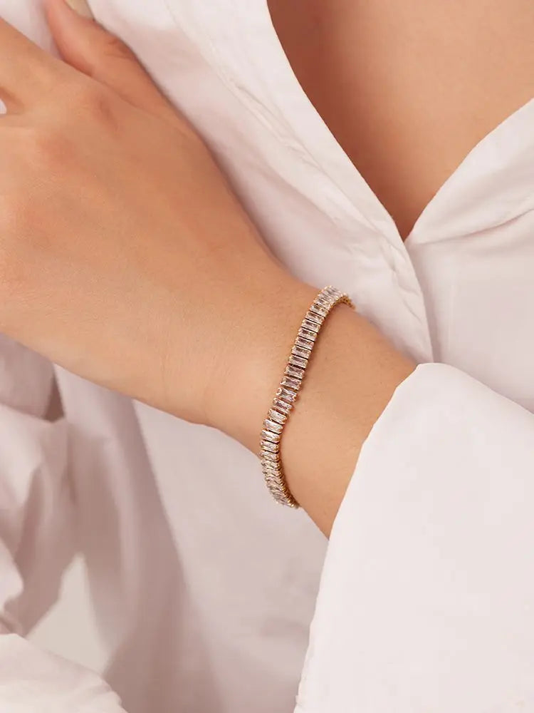 Armbånd med Zirkonia - Rustfritt Stål