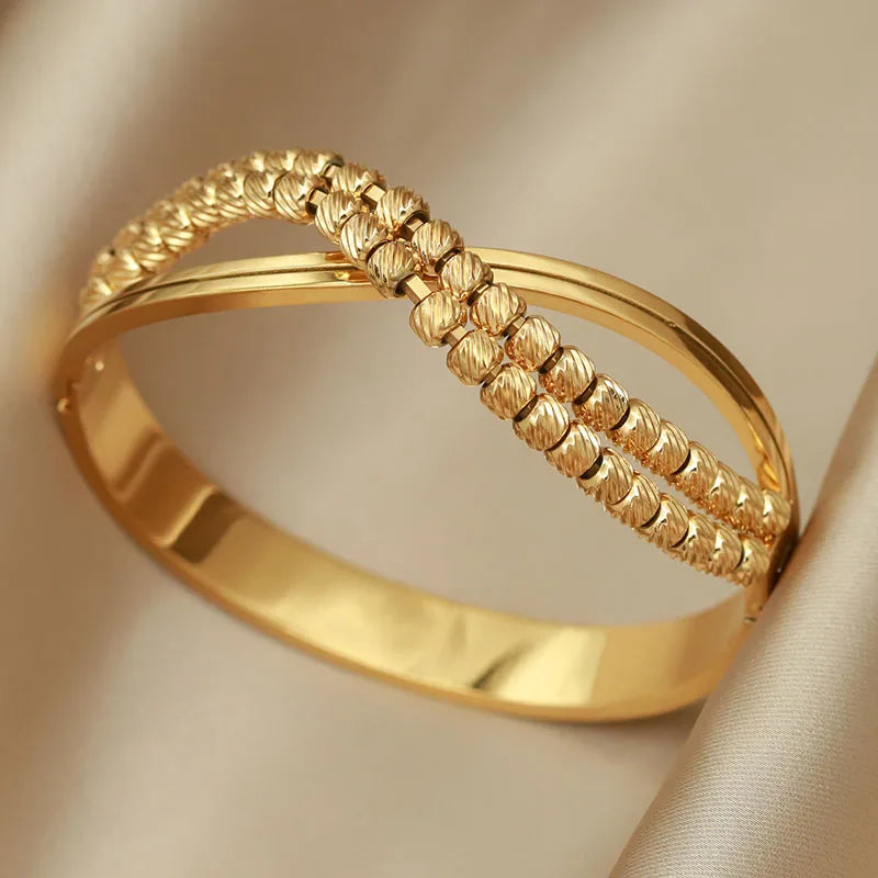 Armbånd i Rustfritt Stål - Kors og Sommerfugl