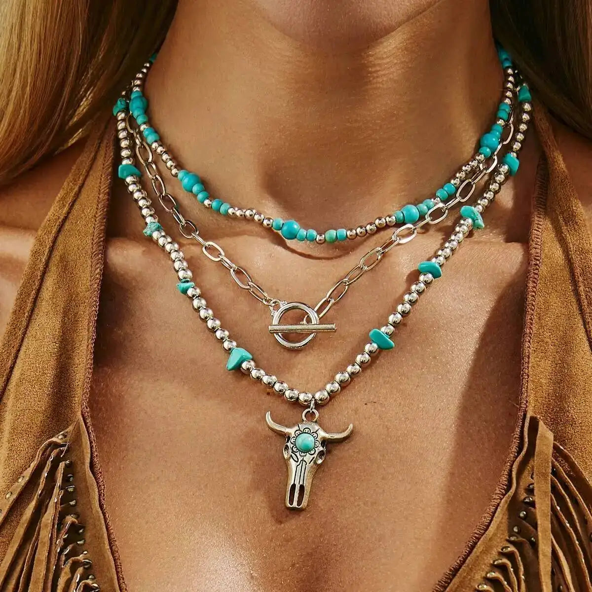 Halskjedesett med Perler - 4 stk