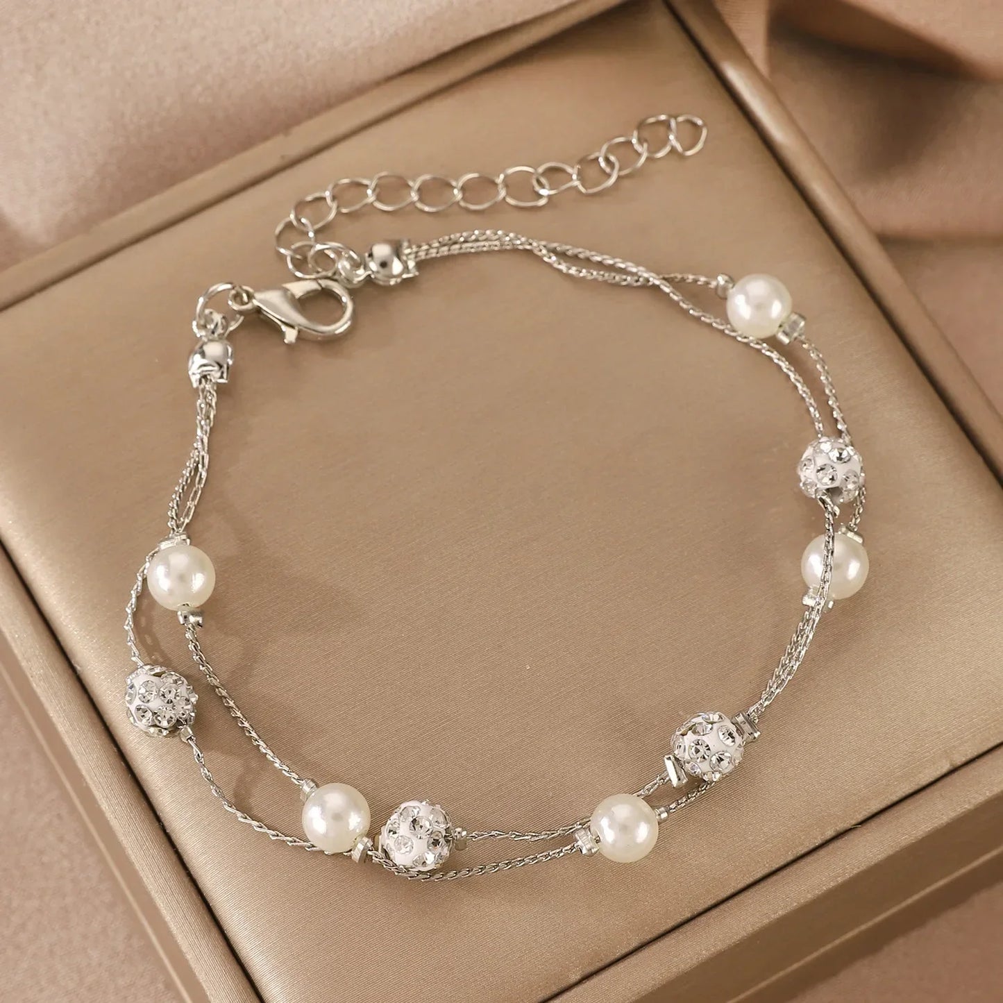 Armbåndsett med Grønne Edelstener - 4 stk