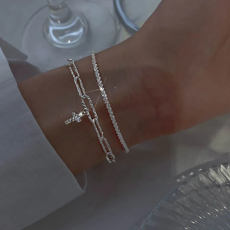 Armbåndsett med Grønne Edelstener - 4 stk