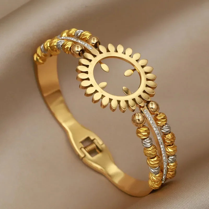 Armbånd i Rustfritt Stål - Kors og Sommerfugl