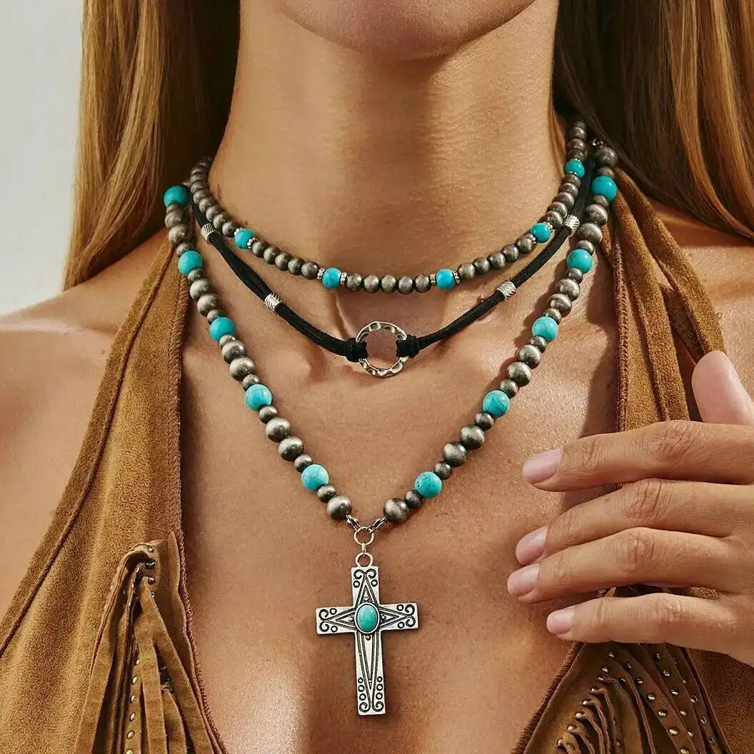 Halskjedesett med Perler - 4 stk