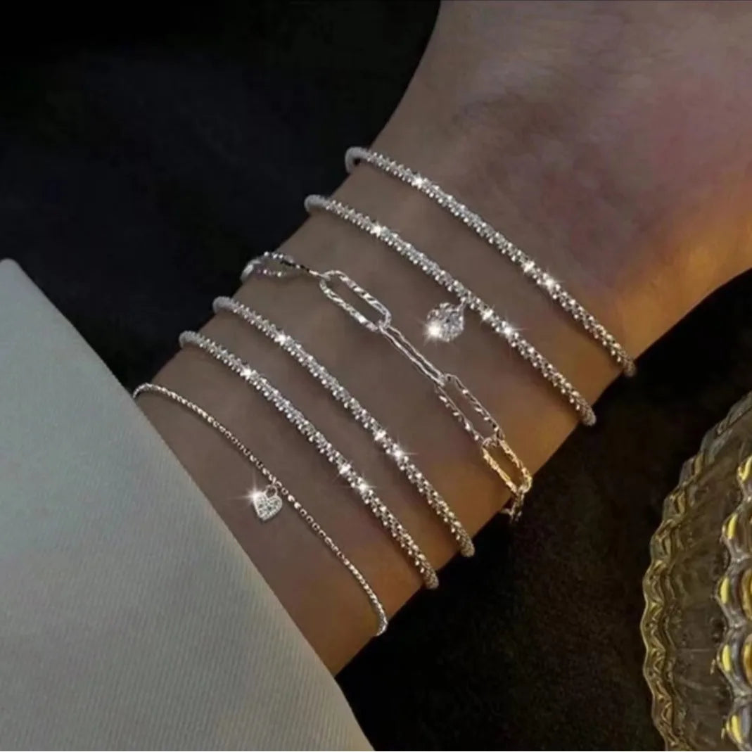 Armbåndsett med Grønne Edelstener - 4 stk